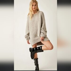 Free People Gray Oversized Sweater